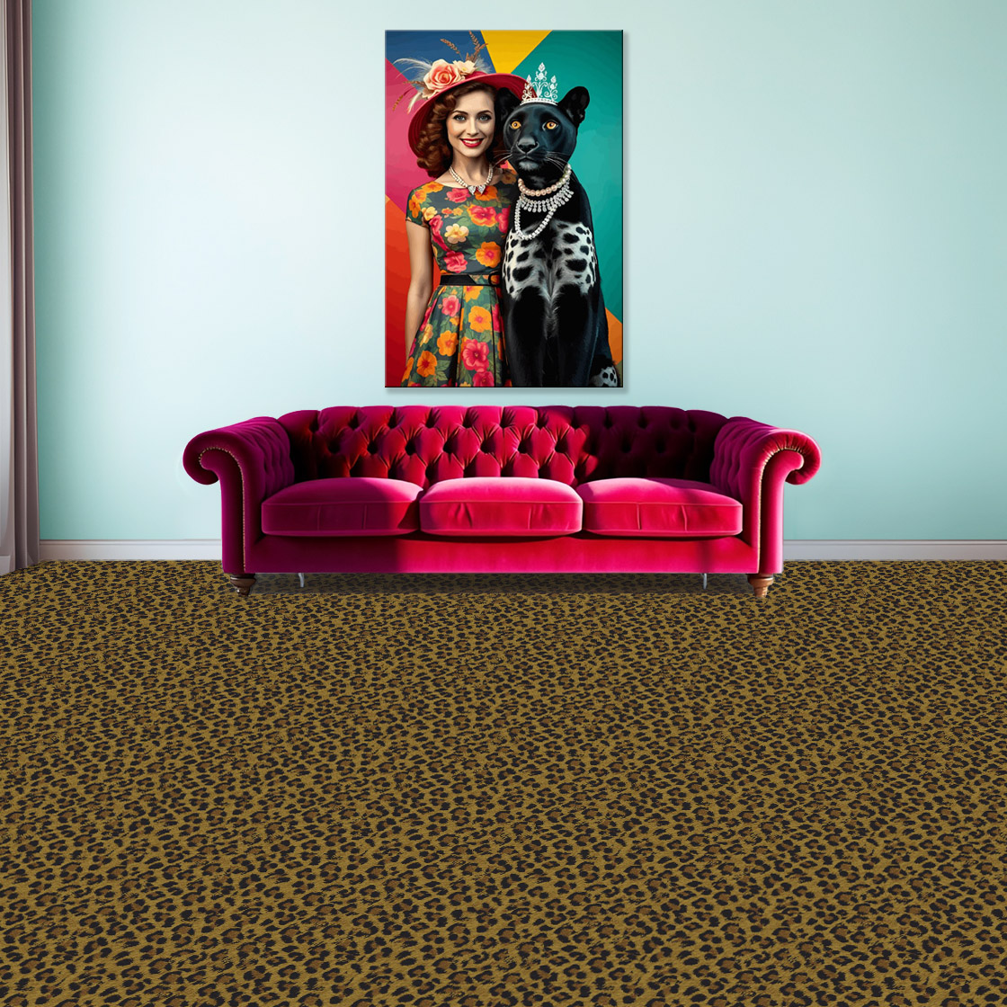Teppichboden mit Leopardenmuster
