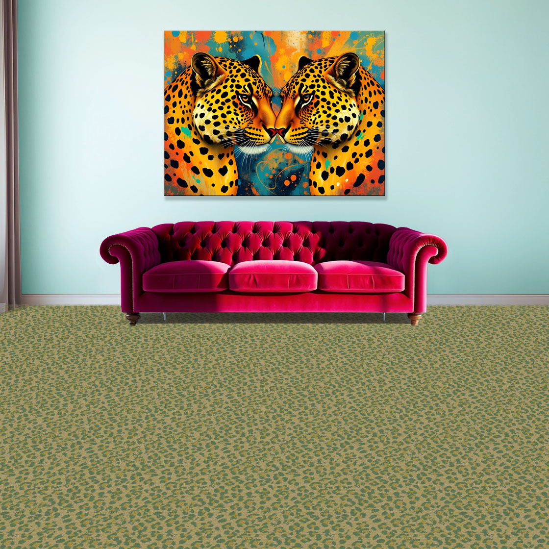 Teppichboden mit Leopardenmuster