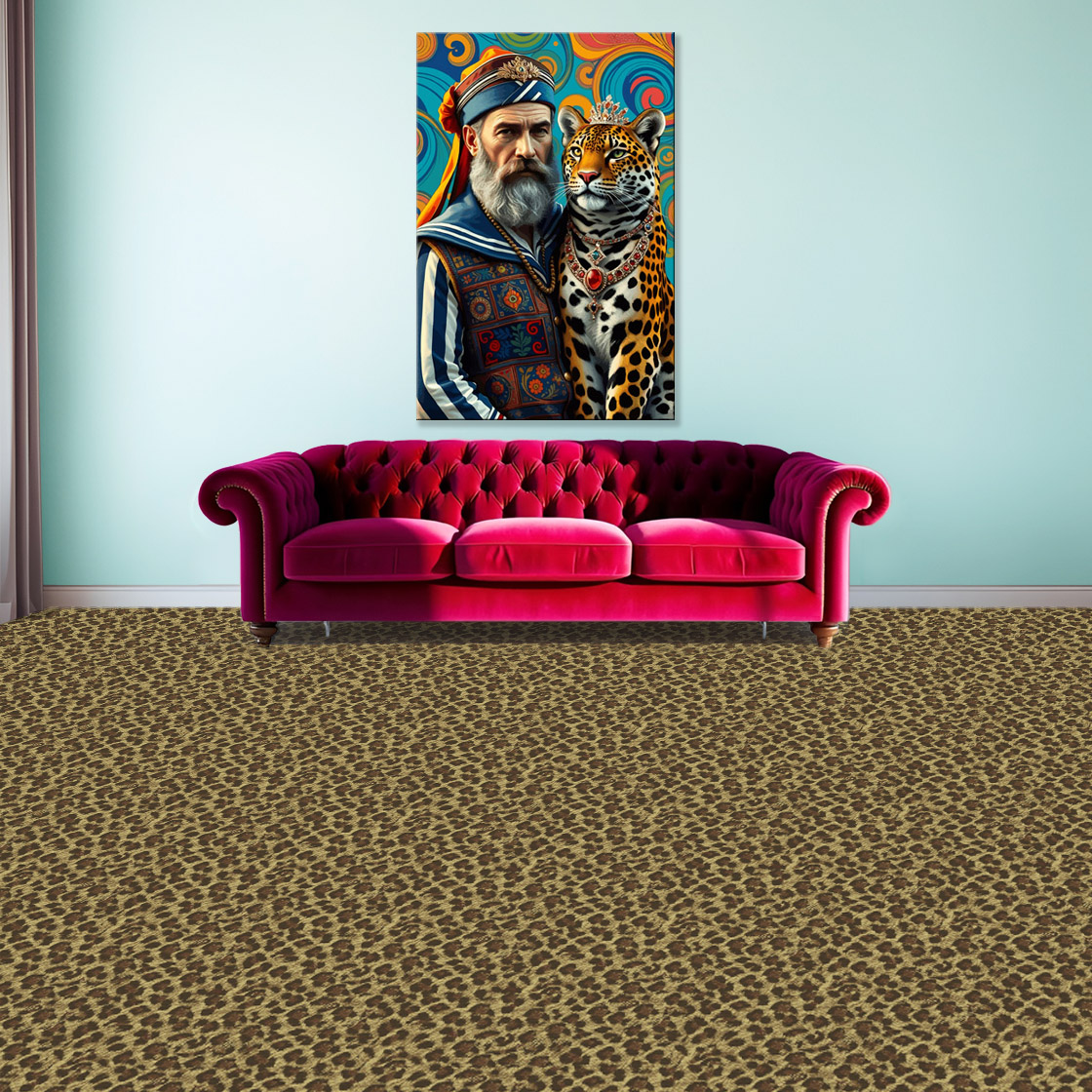 Teppichboden mit Leopardenmuster